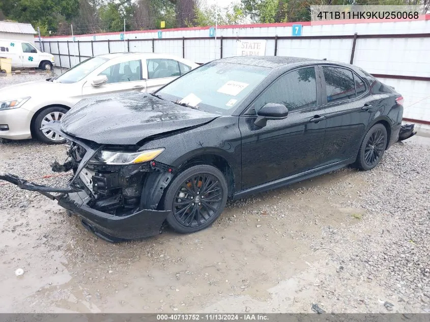 4T1B11HK9KU250068 2019 Toyota Camry Se