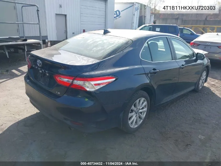 2019 Toyota Camry Le VIN: 4T1B11HKXKU720303 Lot: 40734432