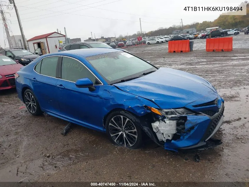 2019 Toyota Camry Se VIN: 4T1B11HK6KU198494 Lot: 40747450