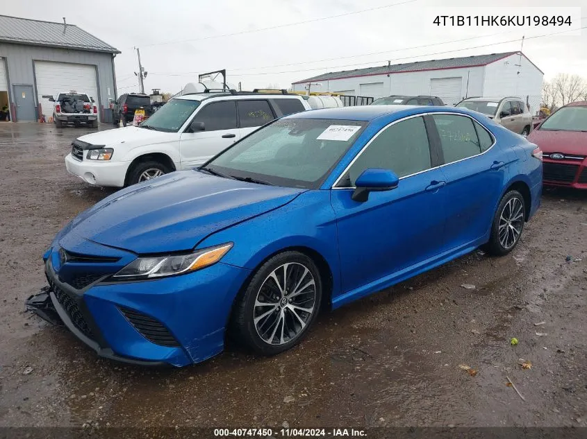 2019 Toyota Camry Se VIN: 4T1B11HK6KU198494 Lot: 40747450