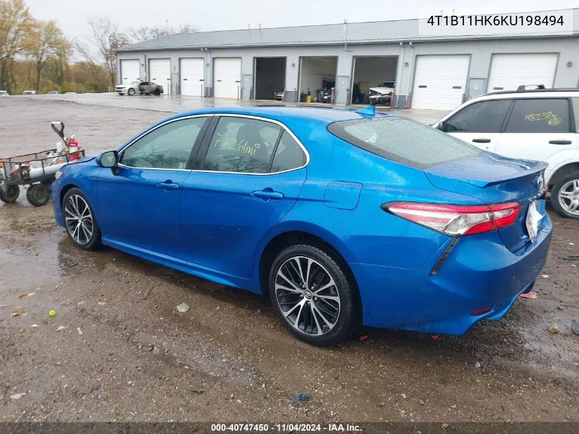 2019 Toyota Camry Se VIN: 4T1B11HK6KU198494 Lot: 40747450