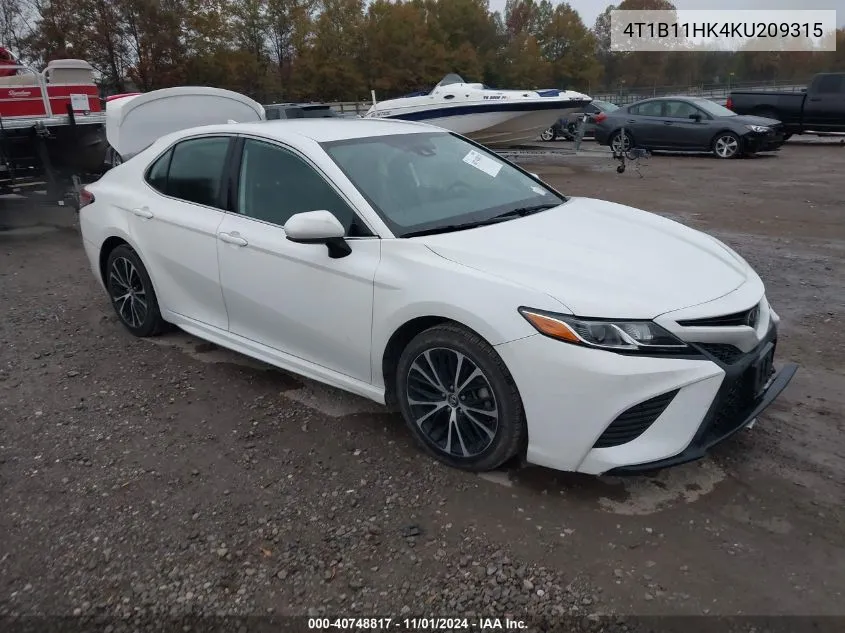 2019 Toyota Camry Se VIN: 4T1B11HK4KU209315 Lot: 40748817