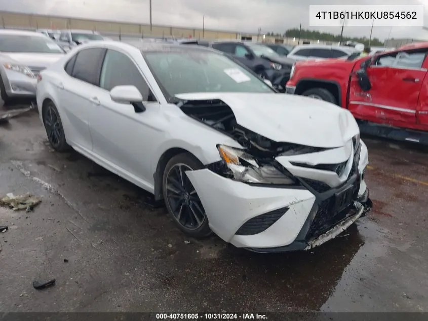 2019 Toyota Camry Xse VIN: 4T1B61HK0KU854562 Lot: 40751605