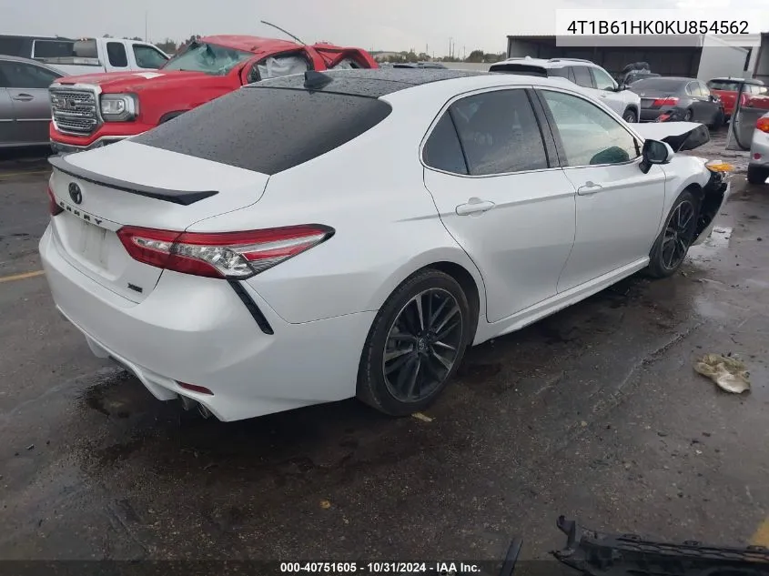 2019 Toyota Camry Xse VIN: 4T1B61HK0KU854562 Lot: 40751605