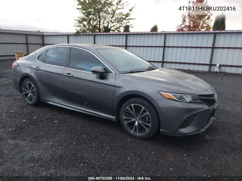 2019 Toyota Camry Se VIN: 4T1B11HK8KU202416 Lot: 40753355