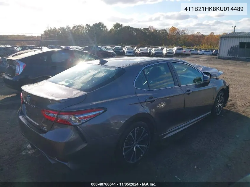 2019 Toyota Camry Hybrid Se VIN: 4T1B21HK8KU014489 Lot: 40766541