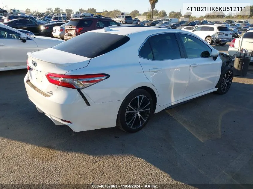 2019 Toyota Camry Hybrid Se VIN: 4T1B21HK6KU512111 Lot: 40767863