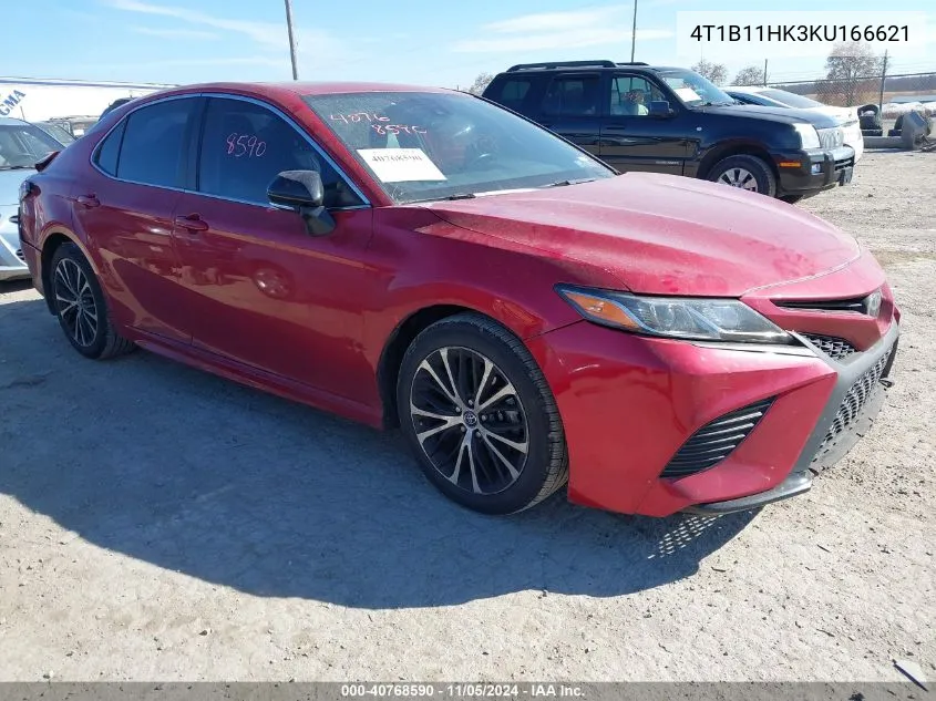 2019 Toyota Camry Se VIN: 4T1B11HK3KU166621 Lot: 40768590