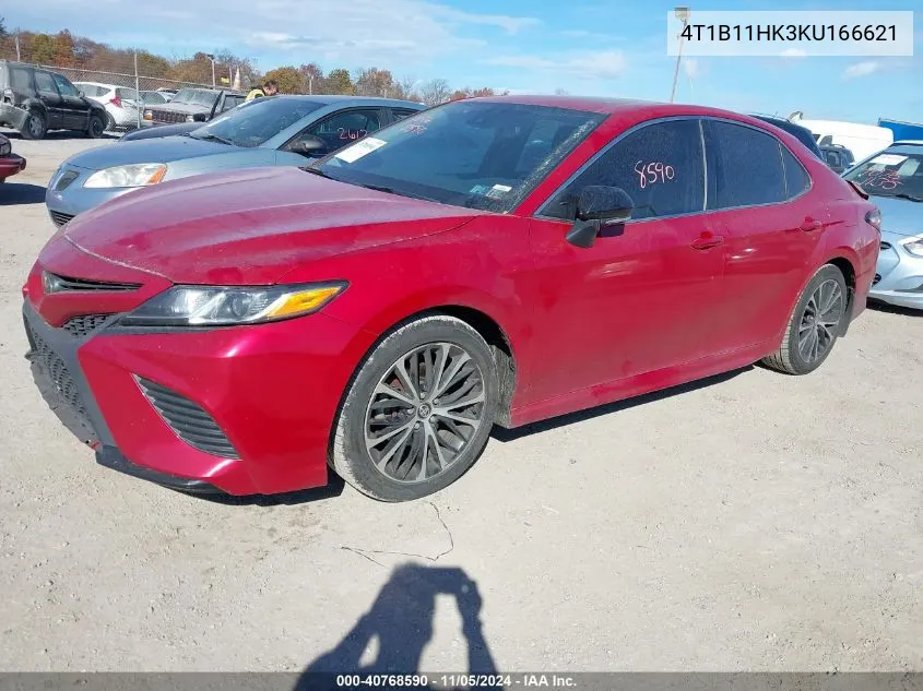 2019 Toyota Camry Se VIN: 4T1B11HK3KU166621 Lot: 40768590