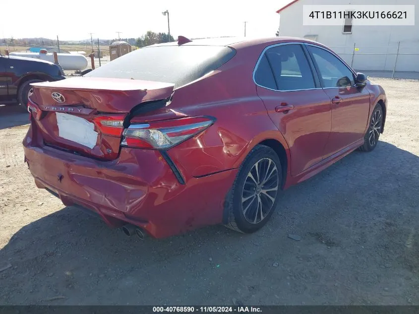 2019 Toyota Camry Se VIN: 4T1B11HK3KU166621 Lot: 40768590