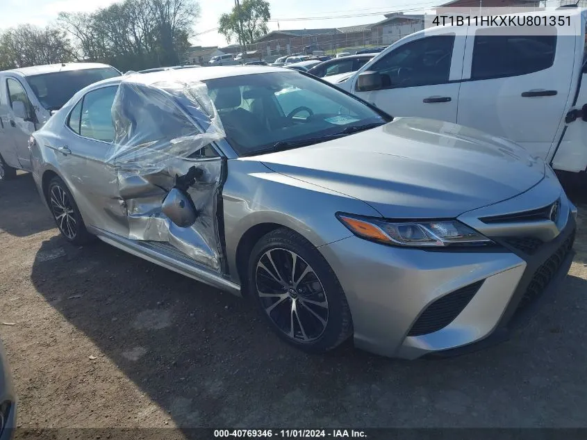 2019 Toyota Camry Se VIN: 4T1B11HKXKU801351 Lot: 40769346