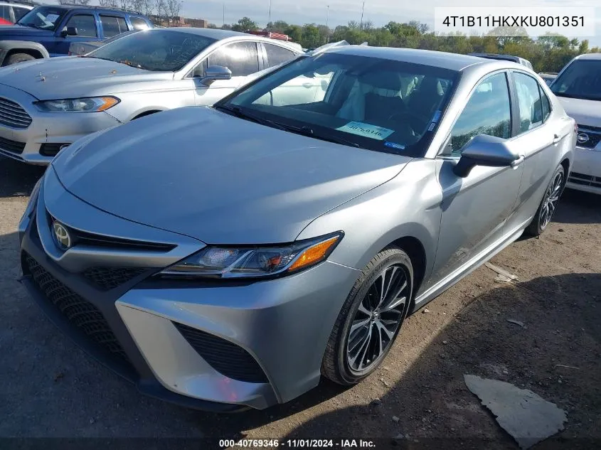 2019 Toyota Camry Se VIN: 4T1B11HKXKU801351 Lot: 40769346