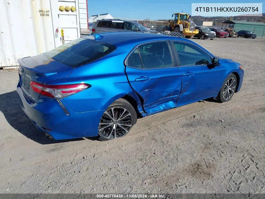 2019 Toyota Camry Se VIN: 4T1B11HKXKU260754 Lot: 40770438