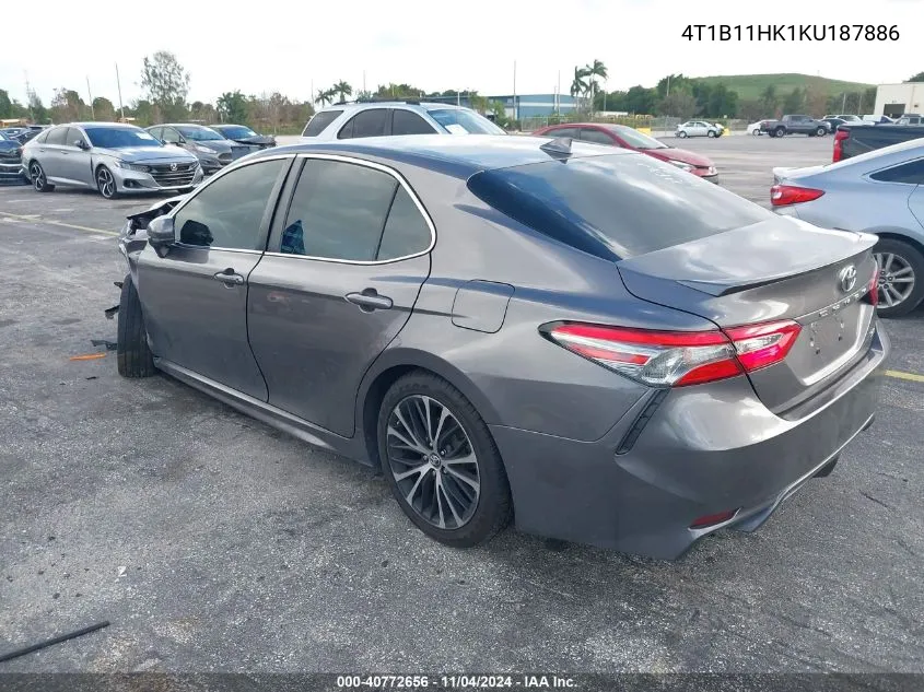 2019 Toyota Camry Se VIN: 4T1B11HK1KU187886 Lot: 40772656