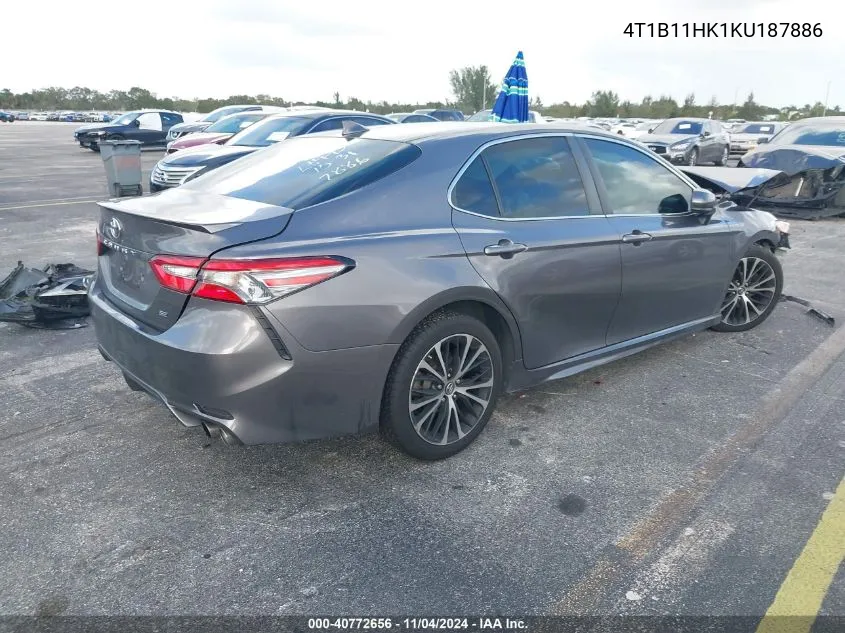 2019 Toyota Camry Se VIN: 4T1B11HK1KU187886 Lot: 40772656