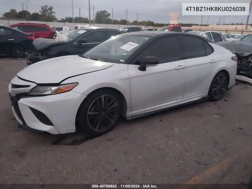 2019 Toyota Camry Xse V6 VIN: 4T1BZ1HK8KU026038 Lot: 40785682