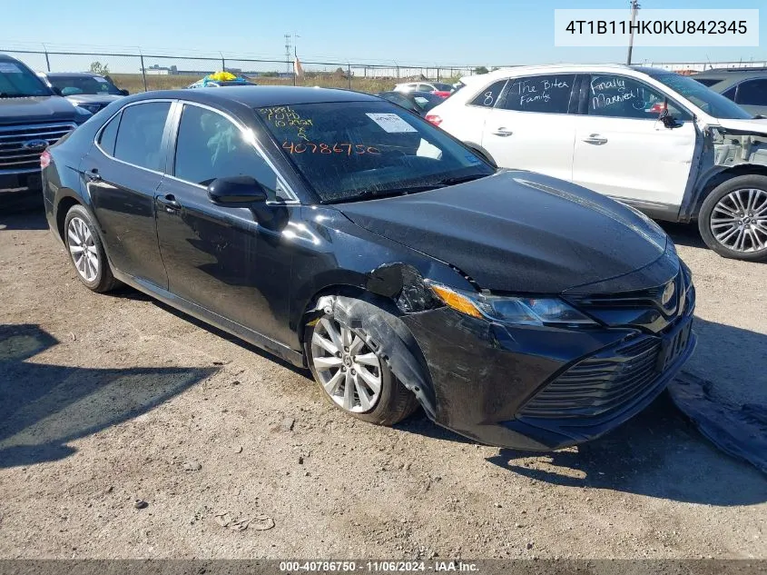 2019 Toyota Camry Le VIN: 4T1B11HK0KU842345 Lot: 40786750