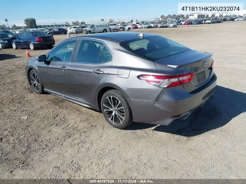 2019 Toyota Camry Se VIN: 4T1B11HK2KU232074 Lot: 40787620