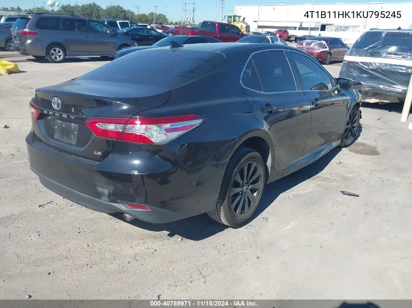 2019 Toyota Camry Le VIN: 4T1B11HK1KU795245 Lot: 40789971