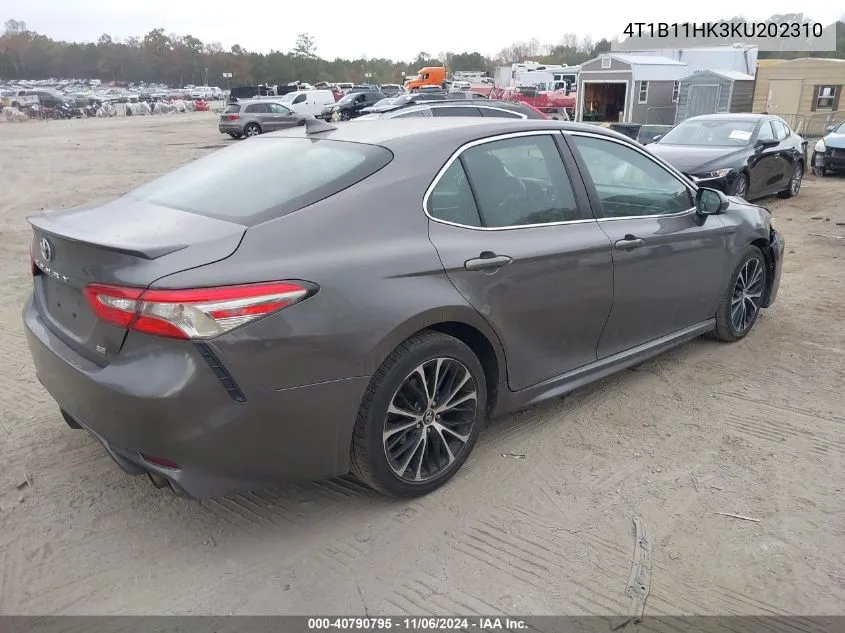 2019 Toyota Camry Se VIN: 4T1B11HK3KU202310 Lot: 40790795