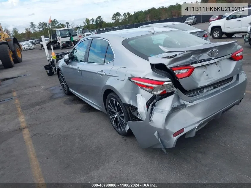 2019 Toyota Camry Se VIN: 4T1B11HK6KU210210 Lot: 40790886