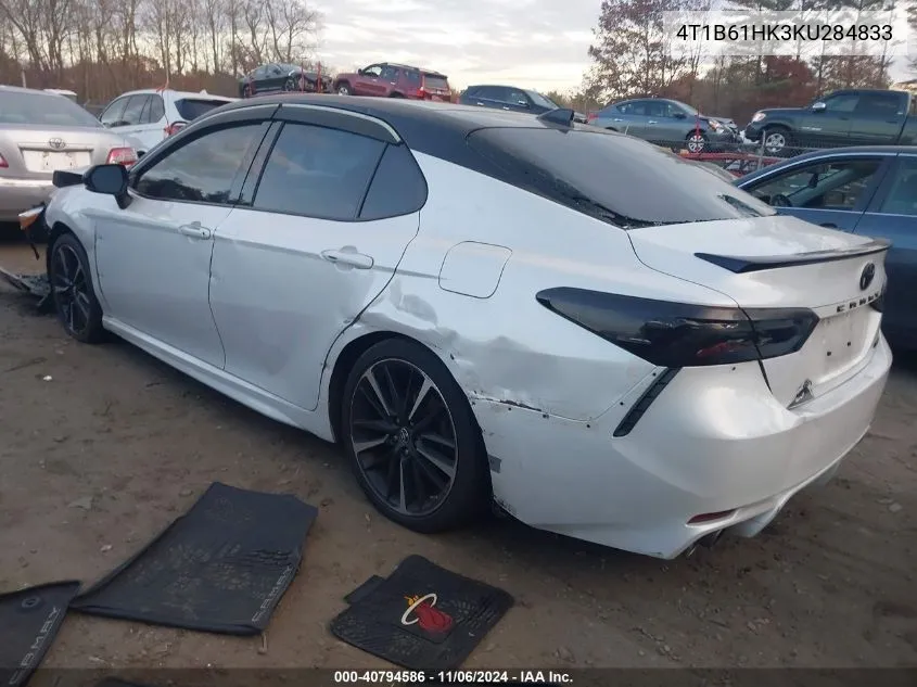 2019 Toyota Camry Xse VIN: 4T1B61HK3KU284833 Lot: 40794586