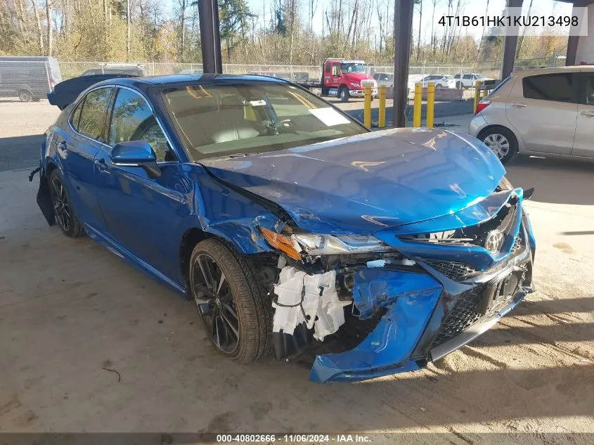 2019 Toyota Camry Xse VIN: 4T1B61HK1KU213498 Lot: 40802666