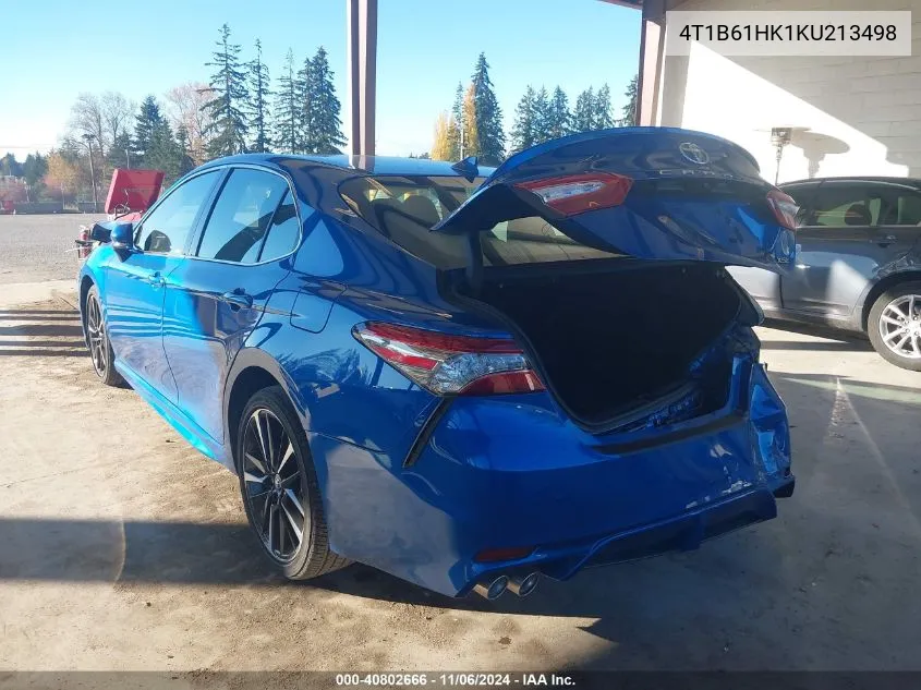 2019 Toyota Camry Xse VIN: 4T1B61HK1KU213498 Lot: 40802666