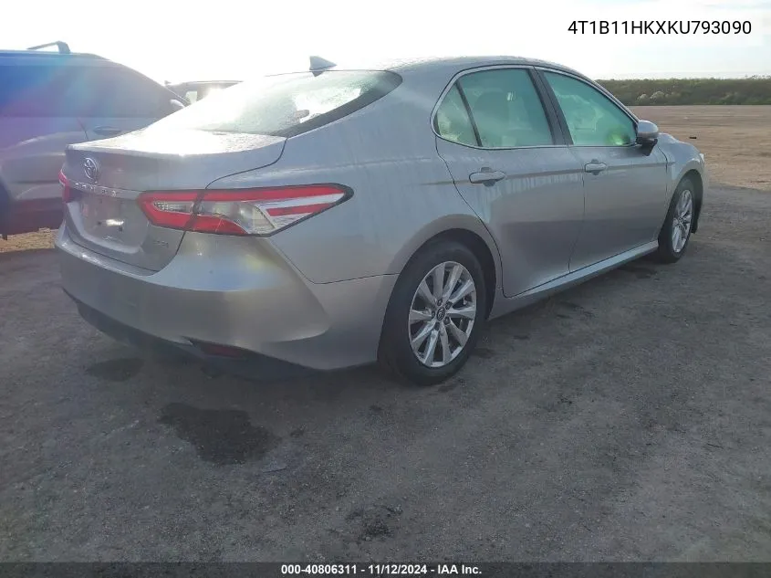 2019 Toyota Camry Le VIN: 4T1B11HKXKU793090 Lot: 40806311