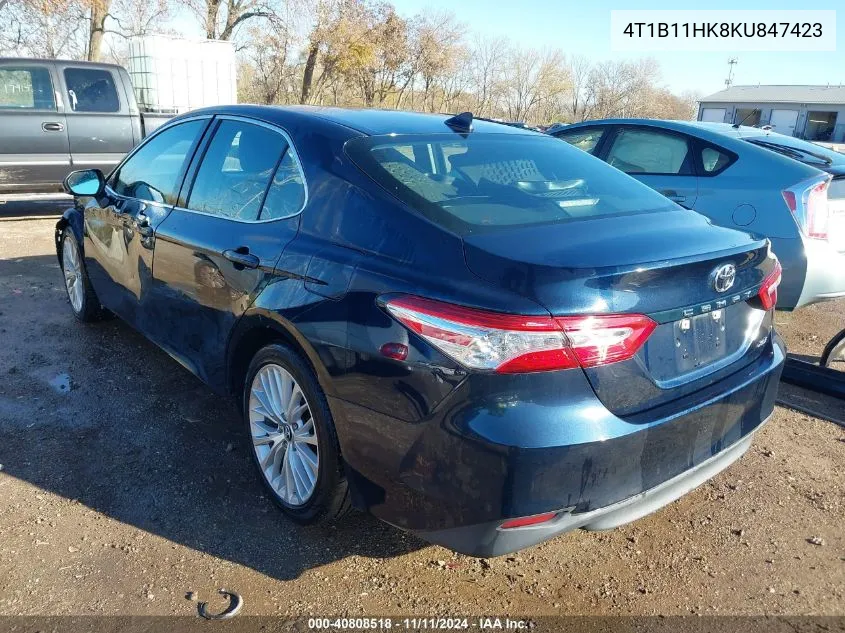 2019 Toyota Camry Xle VIN: 4T1B11HK8KU847423 Lot: 40808518