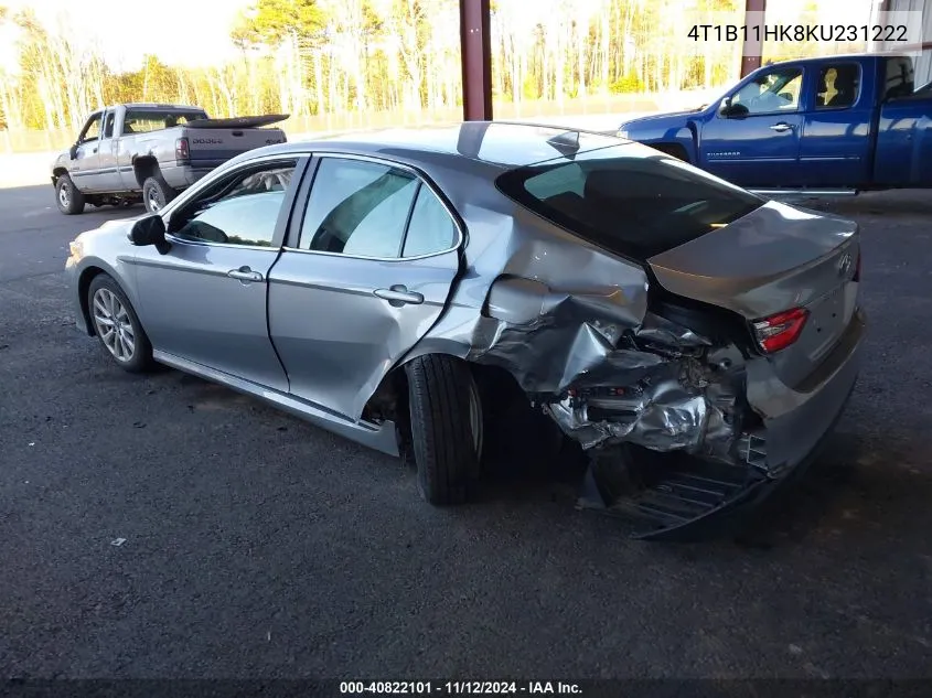 2019 Toyota Camry Le VIN: 4T1B11HK8KU231222 Lot: 40822101