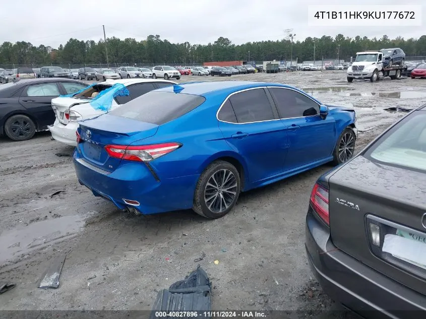 2019 Toyota Camry Se VIN: 4T1B11HK9KU177672 Lot: 40827896