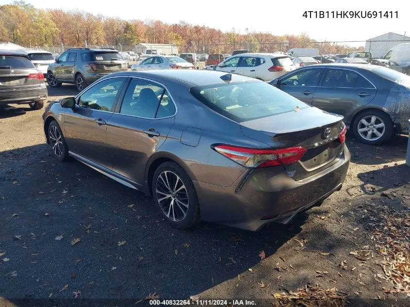 2019 Toyota Camry Se VIN: 4T1B11HK9KU691411 Lot: 40832264