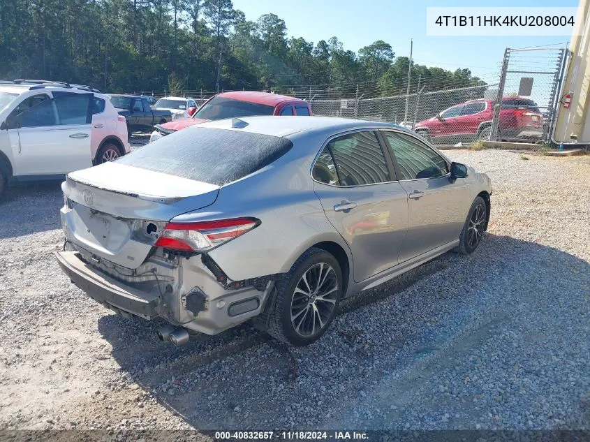 2019 Toyota Camry Se VIN: 4T1B11HK4KU208004 Lot: 40832657