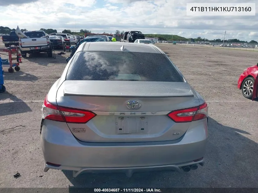 2019 Toyota Camry Se VIN: 4T1B11HK1KU713160 Lot: 40834687