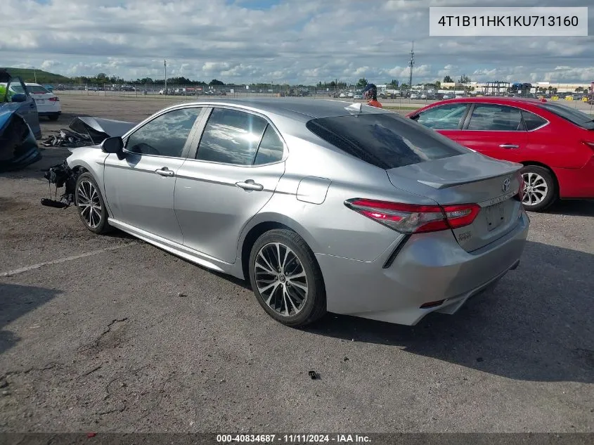 2019 Toyota Camry Se VIN: 4T1B11HK1KU713160 Lot: 40834687