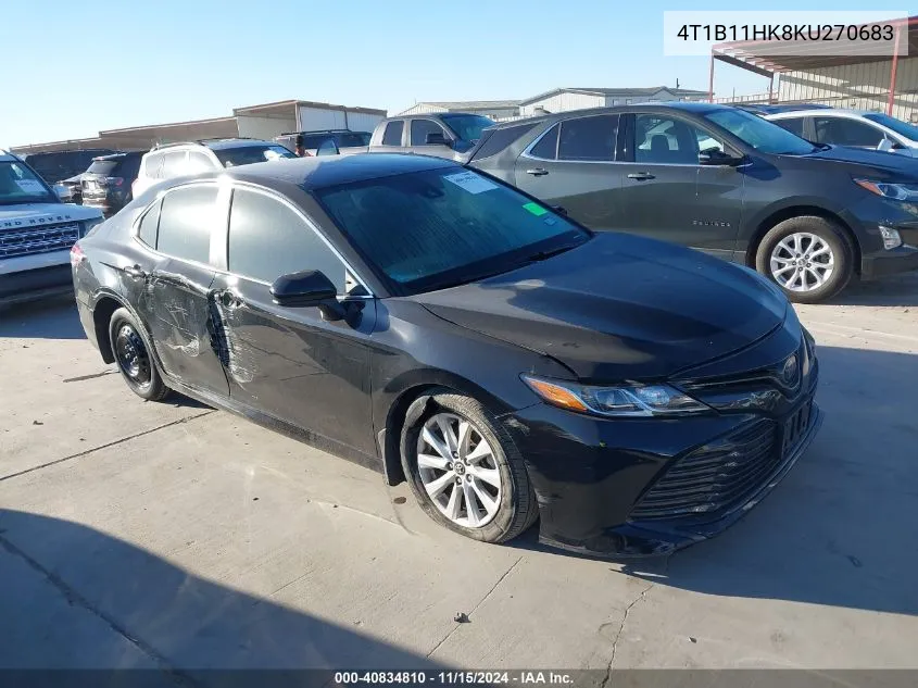 2019 Toyota Camry Le VIN: 4T1B11HK8KU270683 Lot: 40834810