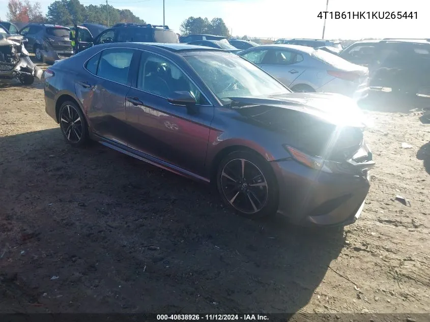 2019 Toyota Camry Xse VIN: 4T1B61HK1KU265441 Lot: 40838926