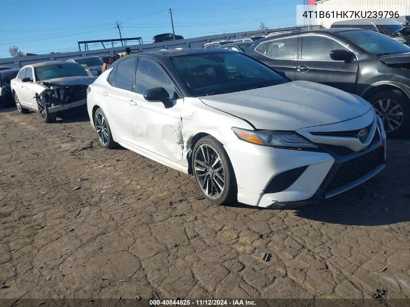 2019 Toyota Camry Xse VIN: 4T1B61HK7KU239796 Lot: 40844825