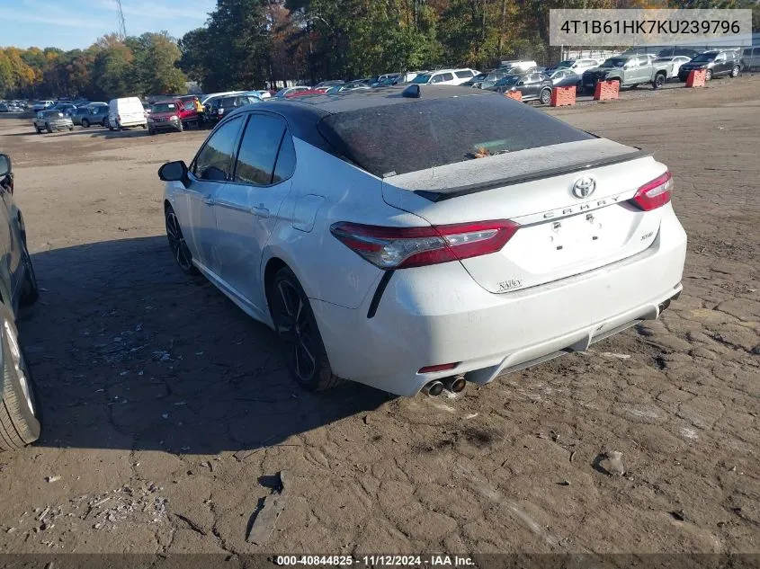 2019 Toyota Camry Xse VIN: 4T1B61HK7KU239796 Lot: 40844825