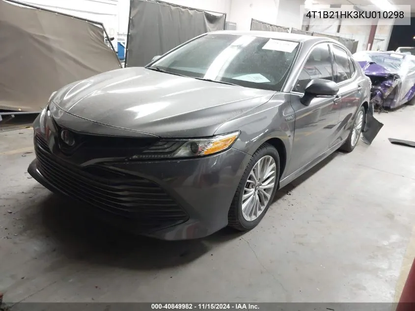 2019 Toyota Camry Hybrid Xle VIN: 4T1B21HK3KU010298 Lot: 40849982