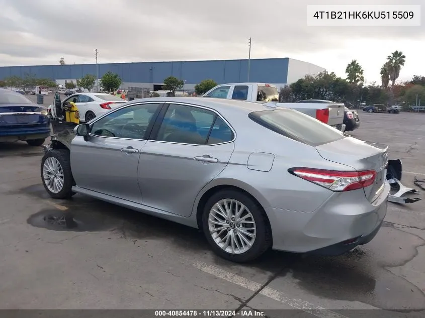 2019 Toyota Camry Hybrid Xle VIN: 4T1B21HK6KU515509 Lot: 40854478