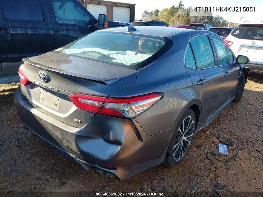 2019 Toyota Camry Se VIN: 4T1B11HK4KU215051 Lot: 40861032