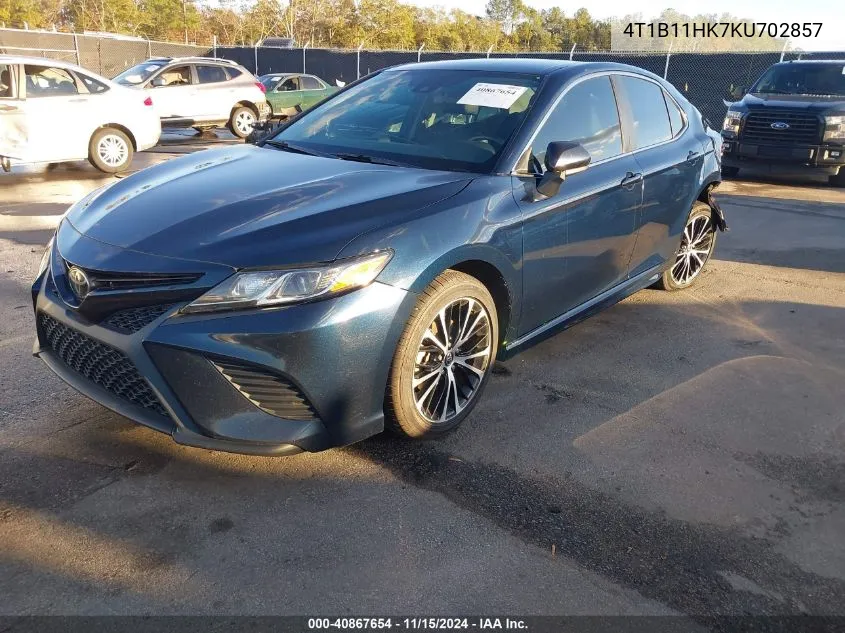 2019 Toyota Camry Se VIN: 4T1B11HK7KU702857 Lot: 40867654