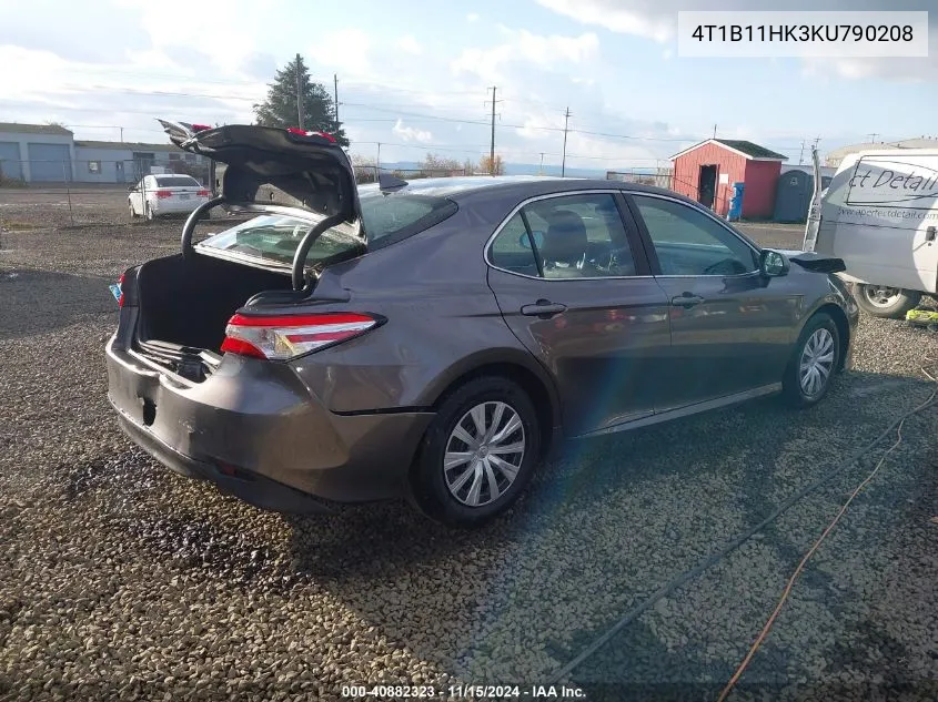 2019 Toyota Camry L VIN: 4T1B11HK3KU790208 Lot: 40882323