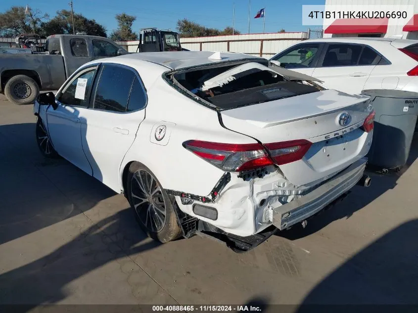 2019 Toyota Camry Se VIN: 4T1B11HK4KU206690 Lot: 40888465