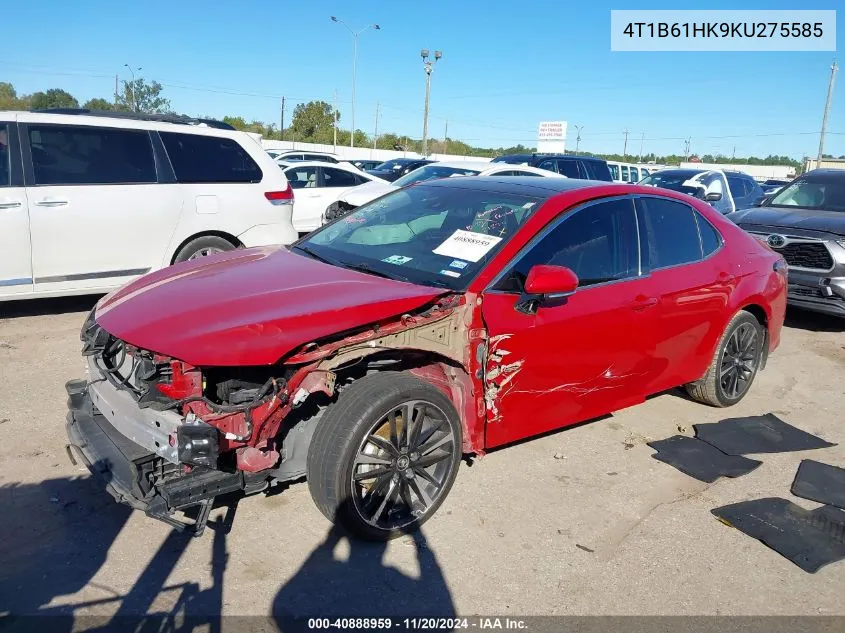 2019 Toyota Camry Xse VIN: 4T1B61HK9KU275585 Lot: 40888959