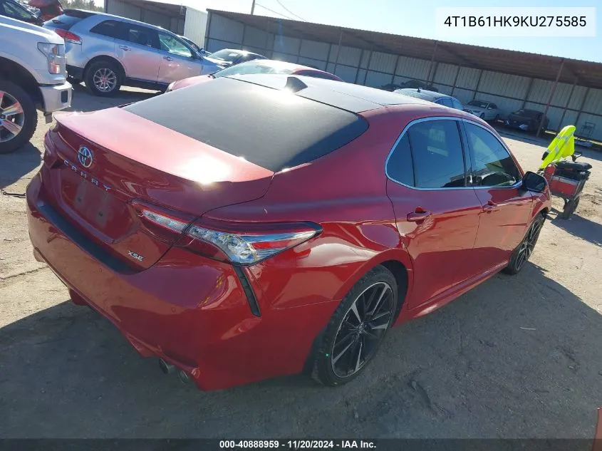 2019 Toyota Camry Xse VIN: 4T1B61HK9KU275585 Lot: 40888959