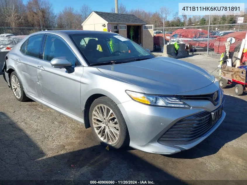 2019 Toyota Camry Xle VIN: 4T1B11HK6KU781891 Lot: 40906060