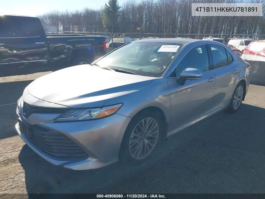 2019 Toyota Camry Xle VIN: 4T1B11HK6KU781891 Lot: 40906060